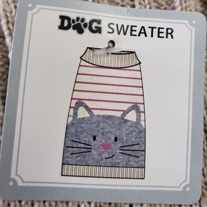 Dog sweater with Cat picture- Size M